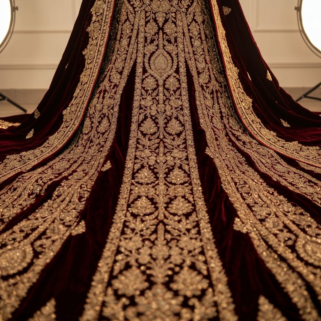 3 Piece Velvet Suit - Embroidered (Unstitched)